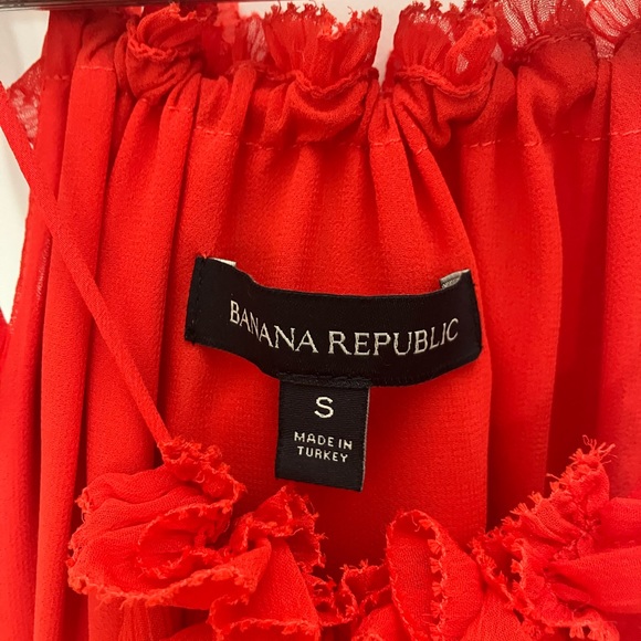Banana Republic Red Sleeveless Tiered Ruffle Maxi Dress. Size S - Picture 3 of 4